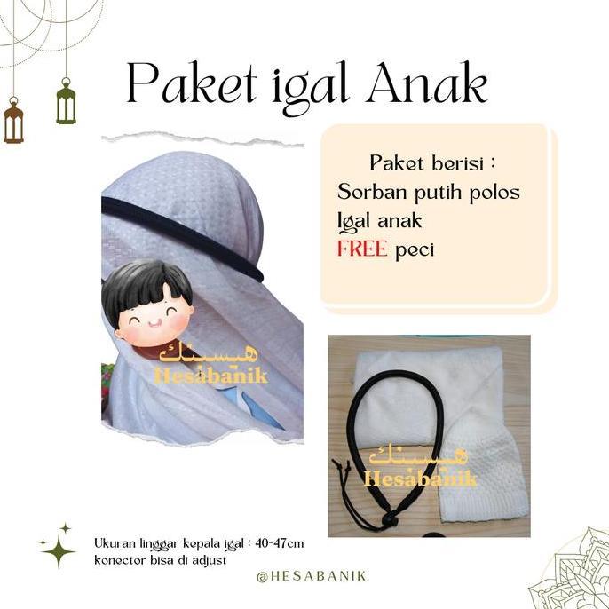 Paket igal Sorban Anak / Sorban anak / igal arab anak / arabain style Original