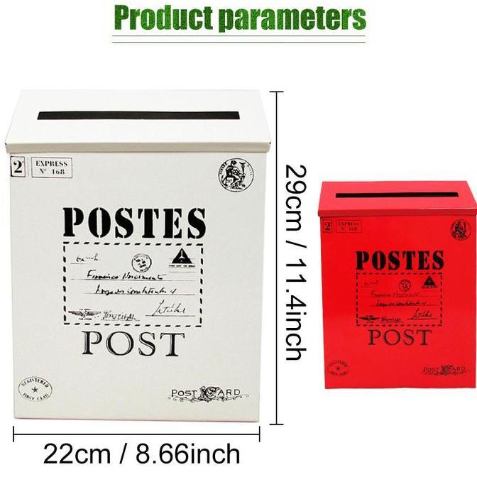 Kotak Surat Pos Besi Antik Dikunci Kotak Dekorasi Kotak Pos