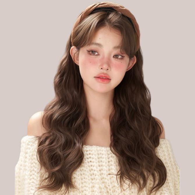 AEGYOSHOPPE - Wig Bando Korea H2105W WAVY Rambut 80 CM Fiber Jepang Kanekalon Premium Matte Kualitas