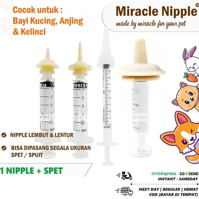 Bisadong- Miracle Nipple Dot Susu Untuk Bayi Anjing Kucing Baru Lahir Botol