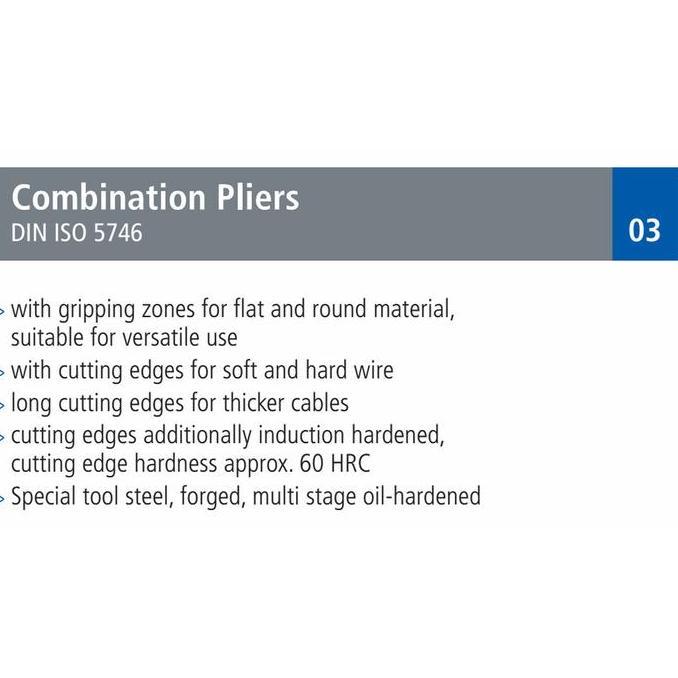 KNIPEX Tang Kombinasi Combination Pliers 03 02 180