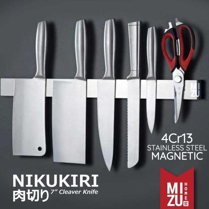 Wilwod- Mizu Nikukiri Cleaver Knife Stainless Steel Pisau Daging Tulang Piso Golok Masak Dapur Stenl
