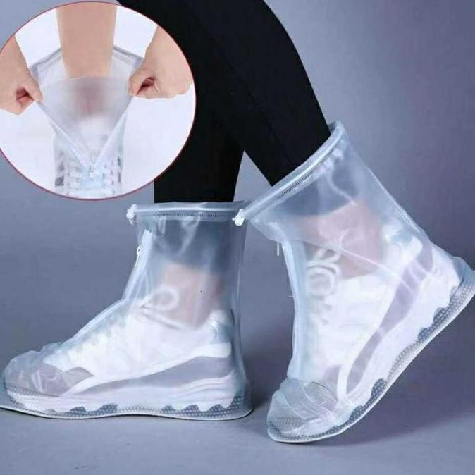 dtresmok55 - affselv cover hujan sepatu reusable rain boot cover fv31 - sarung sepatu pvc transparan