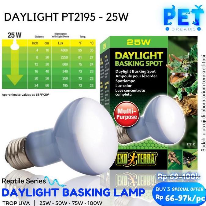 PROMO LAMPU UVA EXOTERRA DAYLHT BASKING REPTIL TORTO UANNA SULCATA