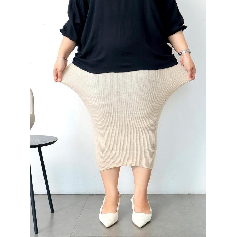 Kirimlangsung- Rok Span Jumbo Rajut Ula Dengan Desain Trendi Dan Nyaman - Panjang Bawahan Knit Casua