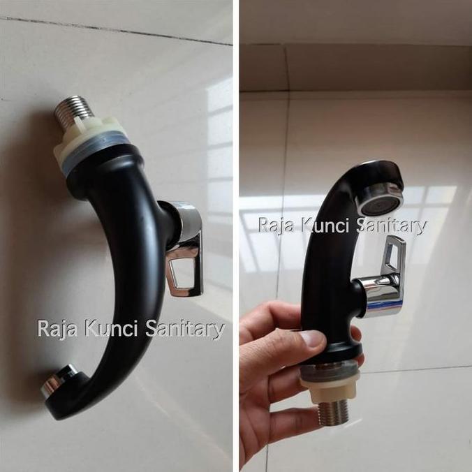 Kran Wastafel Hitam/Kran Tembok Hitam/Kran Dinding Hitam -Dingin Terbaru