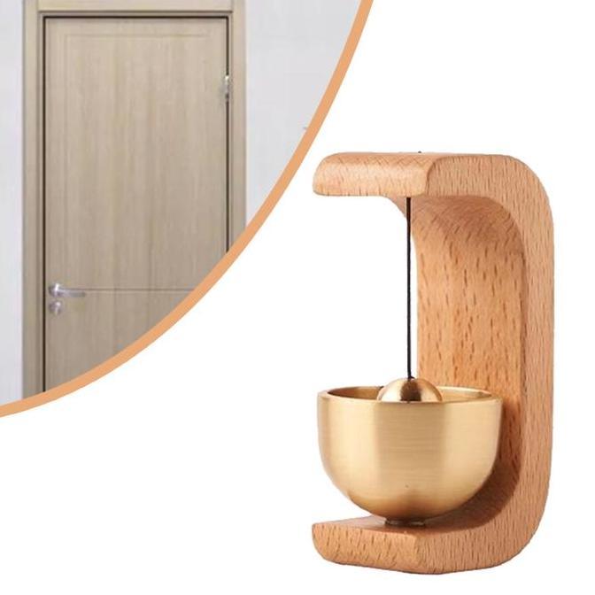 SANDGO Bel Pintu Kayu / Bel Rumah / Bel Pintu Kayu Solid / Lonceng Angin / Lonceng Pintu Kuningan / 