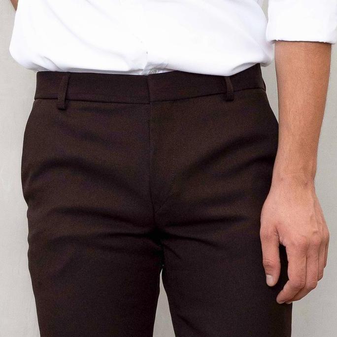 Downsize- Houseofcuff Celana Bahan Kerja Pria Formal Slim Fit Coklat Trouser