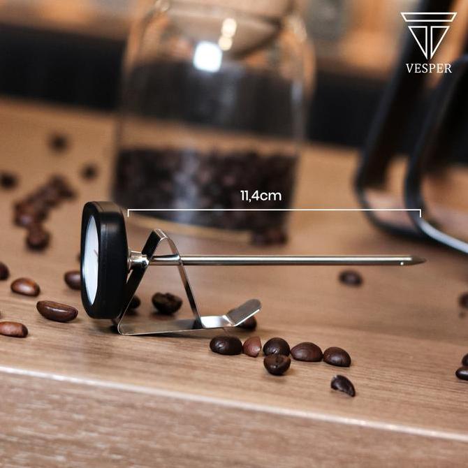 Wilwod- Vesper Thermometer Espresso Coffee Milk With Black Rubber / Thermometer Dapur Alat Ukur Suhu