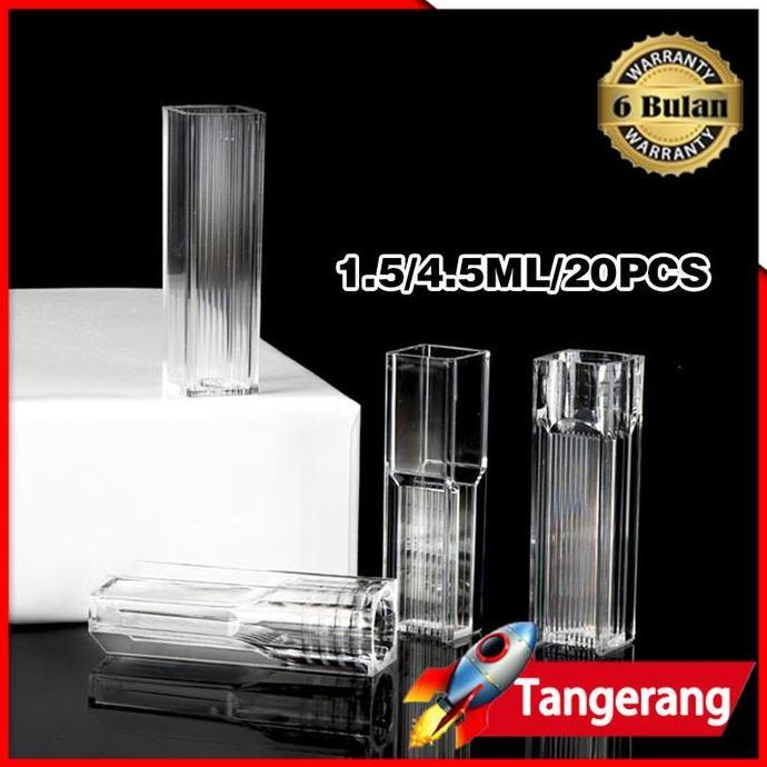 SMO 20PCS Cuvet Plastik 1.5 ML 4.5 ML Kuvet Plastik 1.5 ML 4.5 ML Cuvette Disposible Cuvet Makro