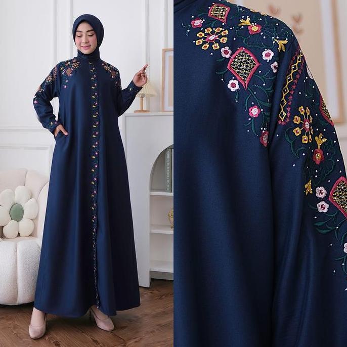 Gamis Bordir Wanita Mewah Bahan Katun Toyobo Muslim Baju