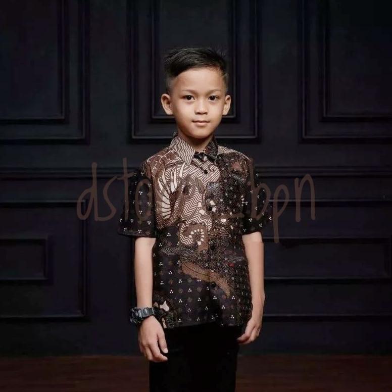 DISKON KEMEJA BATIK ANAK PEKALONGAN ATASAN BAJU HEM PENDEK LAKI LAKI UMUR 3 4 5 6 7 TH TAHUN TODDLER