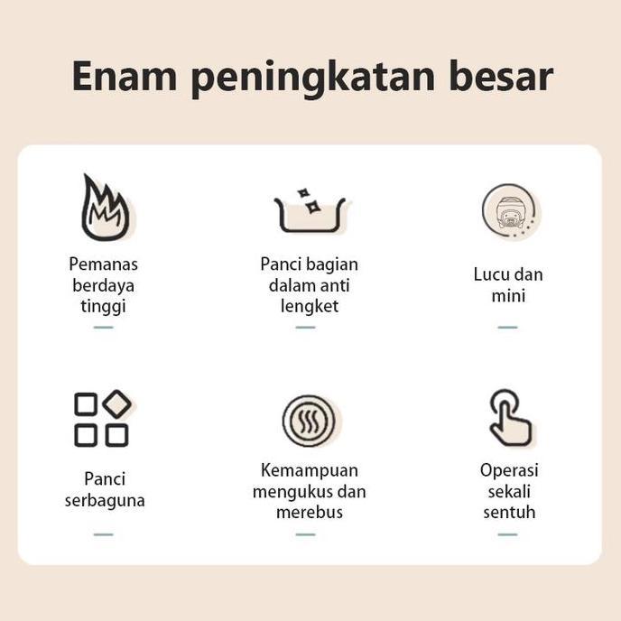 Trotonix- Ddailylife Magic Com Kecil Rice Cooker Mini 1.2Liter Anti Lengket Portable Low Watt