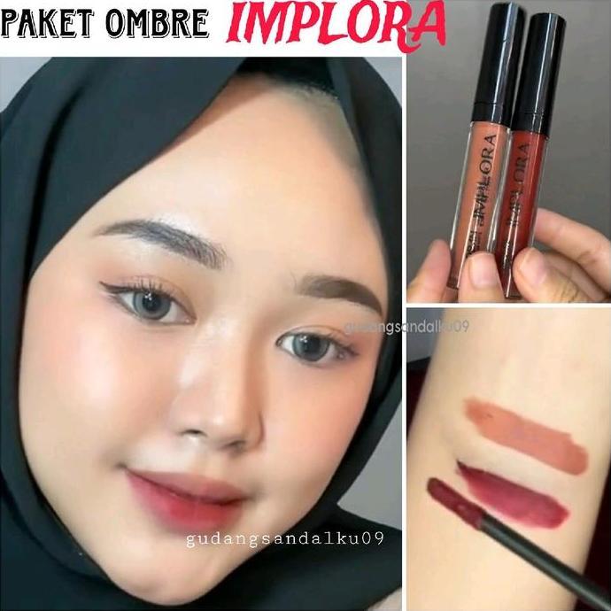 Lippapipu- Paket Hemat Ombrelips Implora Hazelnude Dan Red Gala - Ombre Lips - Set Lipstik Lipstik O