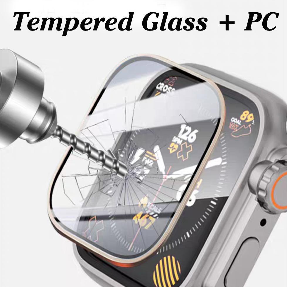 Sale Tempered Glass PC Case Apple Watch Model Upgrade To IWatch Ultra 3 2 49mm 40mm Series 11 10 9 8