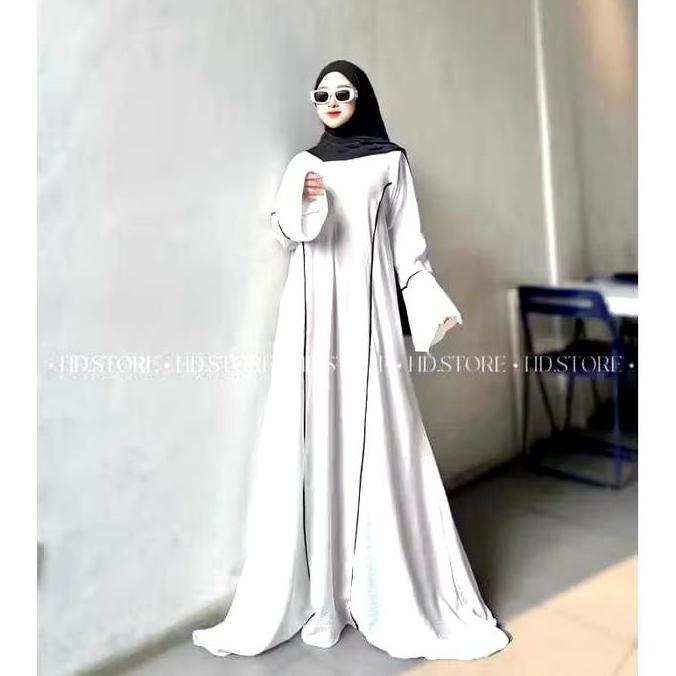 Super Promo, Mella Abaya Dress Muslim Terbaru Baju Kondangan & Haji Umroh Mewah Abaya Turkey Hitam/P