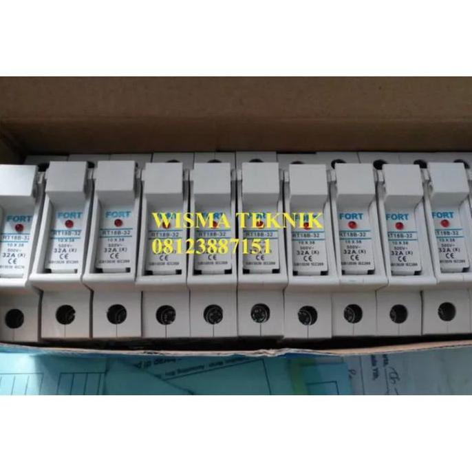 DIN RAIL FUSE HOLDER RUMAH FUSE FORT RT18-32