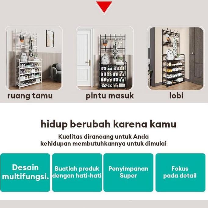 Rak Sepatu Penyimpanan Serbaguna Stand Hanger /Rak Baju Gantungan /Rak Jemuran Baju Hanger Tas Topi 
