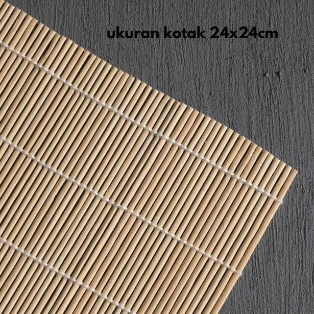 Nosting- Impodio Tikar Bambu Asli 24X24Cm Sushi Roller Kimbap Alat Penggulung Makanan Jepang Korea A