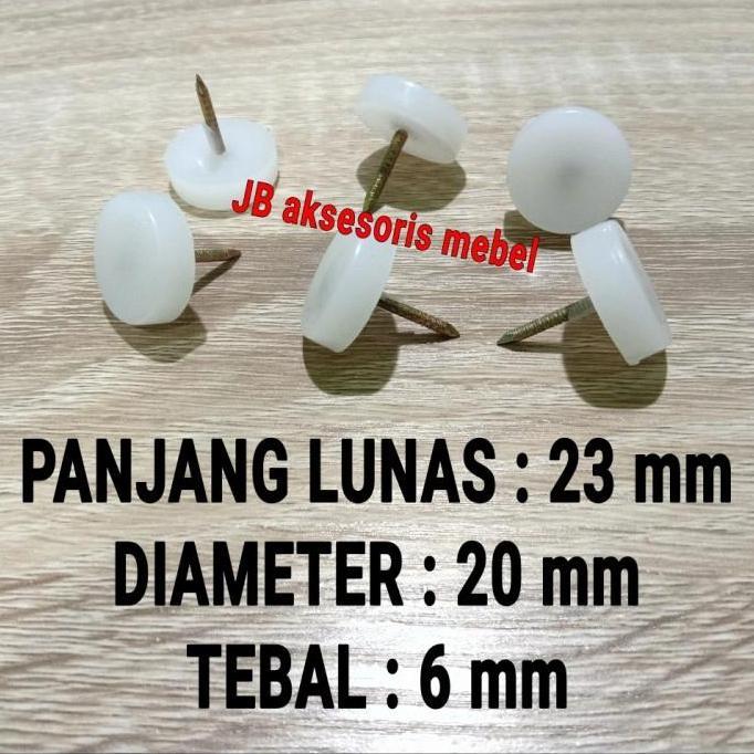 PAKU ROTAN ULIR PUTIH 20 mm RATA / PAKU KAKI KURSI DATAR 2 cm