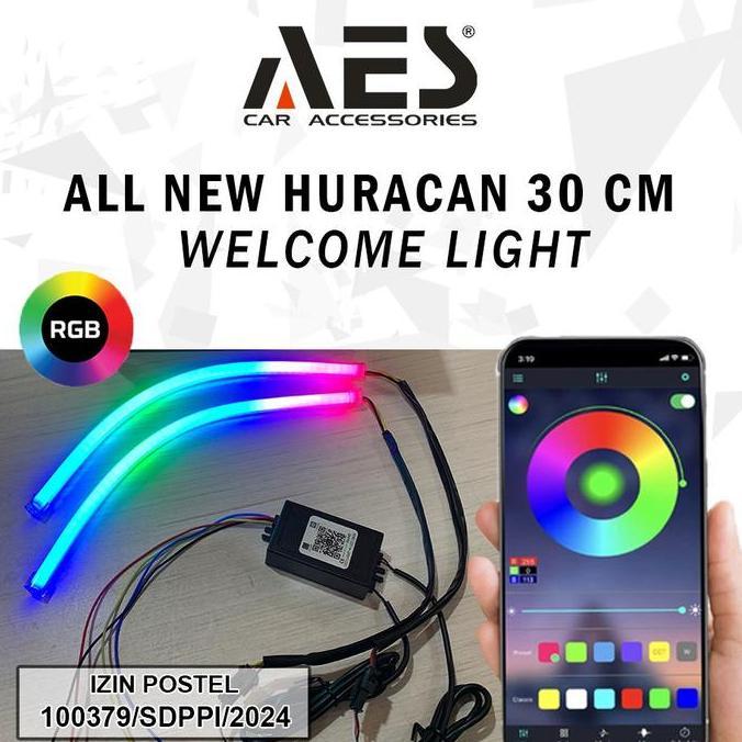 DRL RGB AES HURACAN SOFTLED 30 CM MERK AES DAY RUNNING LIGHT AES Lampu Bluetooth