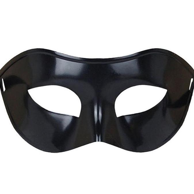Memento- Topeng Hitam Pria Setengah Wajah Masqurade Zoro Mask Topeng Bandit