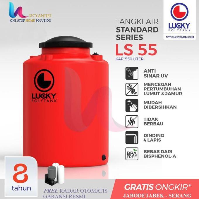 Spesial Tangki Air Plastik Lucky Ls 550 Tandon Air, Toren Air, 550 L