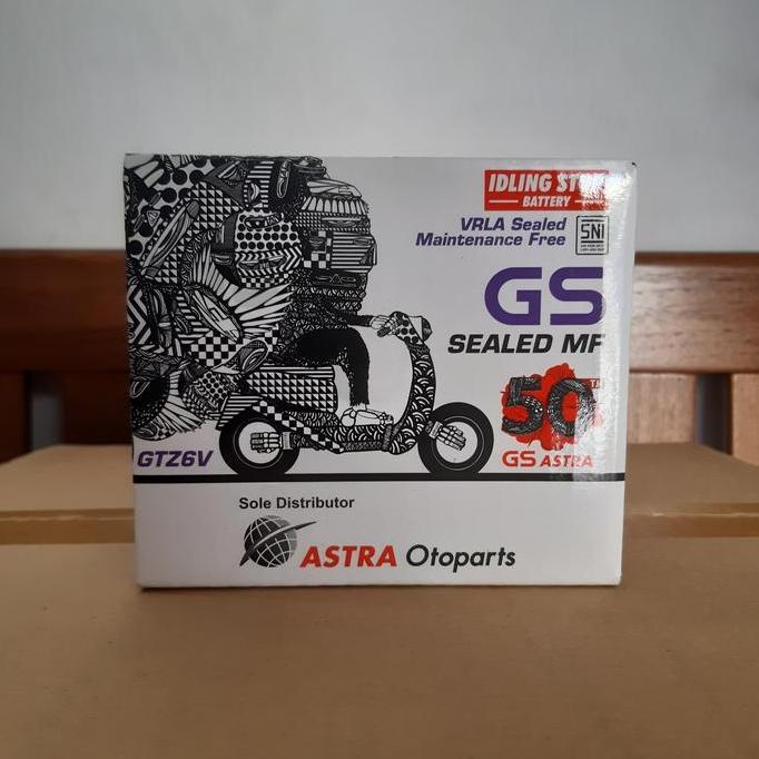 Aki Motor Honda Scoopy, Scoopy Donat Gtz6V Gs Astra Original Aki Kering Terbaik
