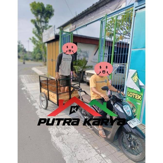 Terlaris Gerobak Derek Motor Sebaguna Multifungsi / Gerobak Barang / Gerobak  Rangka Besi Kayu / Ger