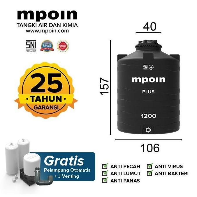 Miliki Tangki Air Mpoin Plus Wave 1200 Liter Tandon Air