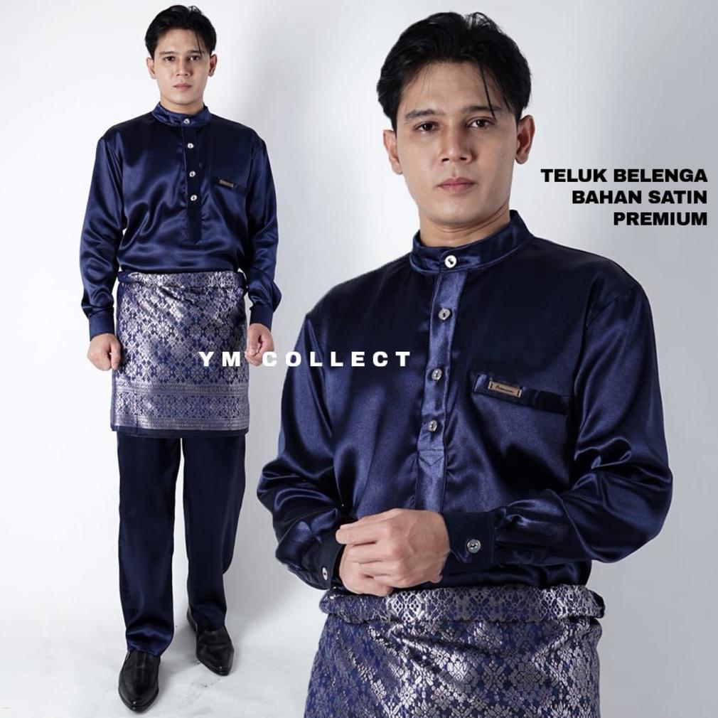 BestPromo Baju Teluk Belenga Pria Melayu Premium Baju Akad Melayu Pria Cekak Musang Setelan Baju Mus
