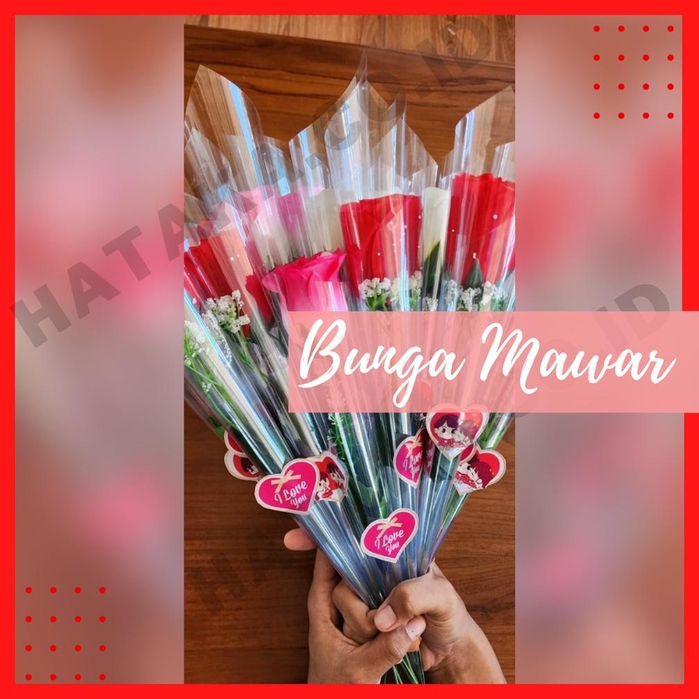 Bunga Mawar Valentine Bunga Mawar Artificial Mawar Plastik Mawar Tangkai Buket Bunga Artificial/Bung