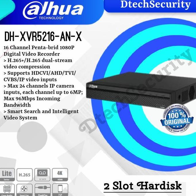 TERBARU - DVR 16Ch Dahua Up to 5MP XVR 5216 AN-X Pentrabrid