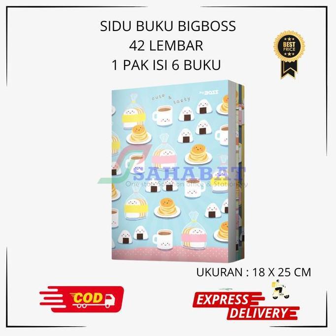 Coretan- Buku Tulis Bigbos  Sidu Bigbos 42 Lembar Buku Sekolah Murah - 1 Pak Isi 6 Buku