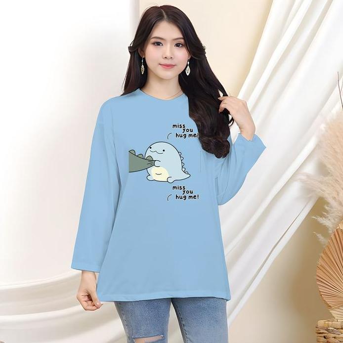 Ready kaos oversize jumbo/kaos wanita terbaru/baju kaos lengan panjang wanita/kaos lengan panjang wa