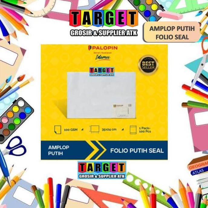 Sandto- Amplop Coklat Folio F4 / Amplop Cokelat Kertas Samson (Isi 100 Pcs) / Amplop Putih Seal