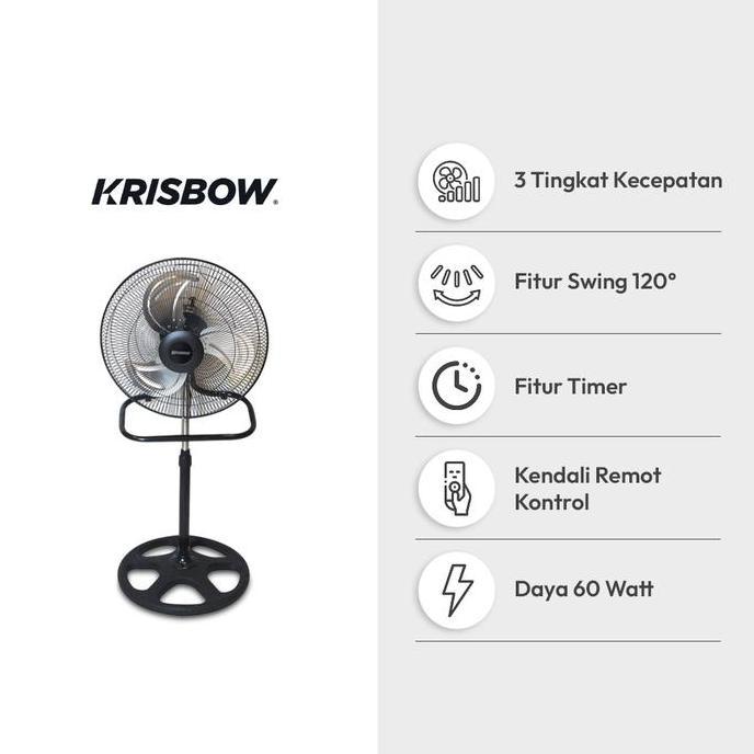 KRISBOW 18 INCI KIPAS ANGIN INDUSTRIAL 3 IN 1 - HITAM