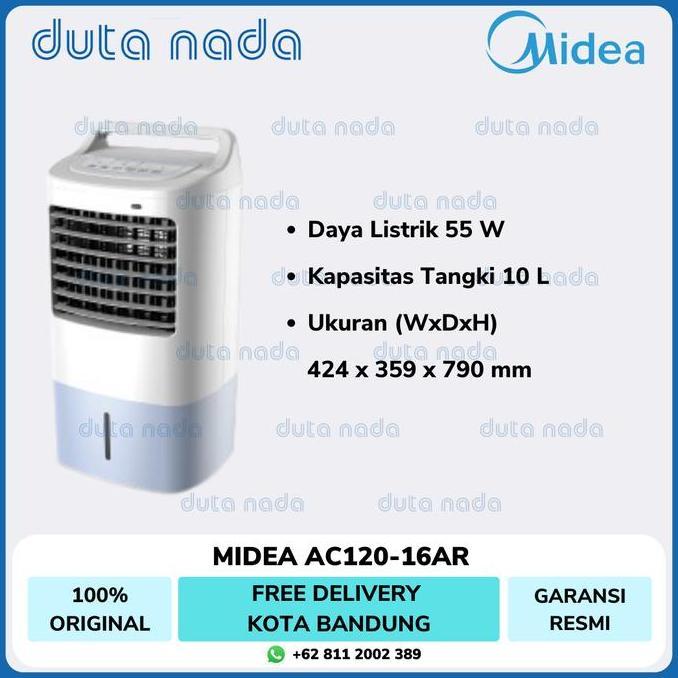 Midea AC120-16AR Kipas Angin H2O 3 in 1 dengan Filter Hepa Pengeringan Otomatis Tangki Air Besar