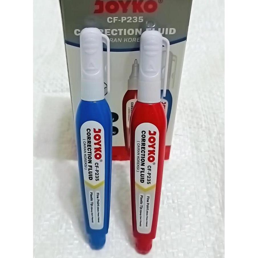 Coretan- 12 Pcs/ 1 Pak Tip Ex Cair Joyko Cf-P235 [12 Pcs] / Cairan Koreksi Pulpen / Penghapus Cair J