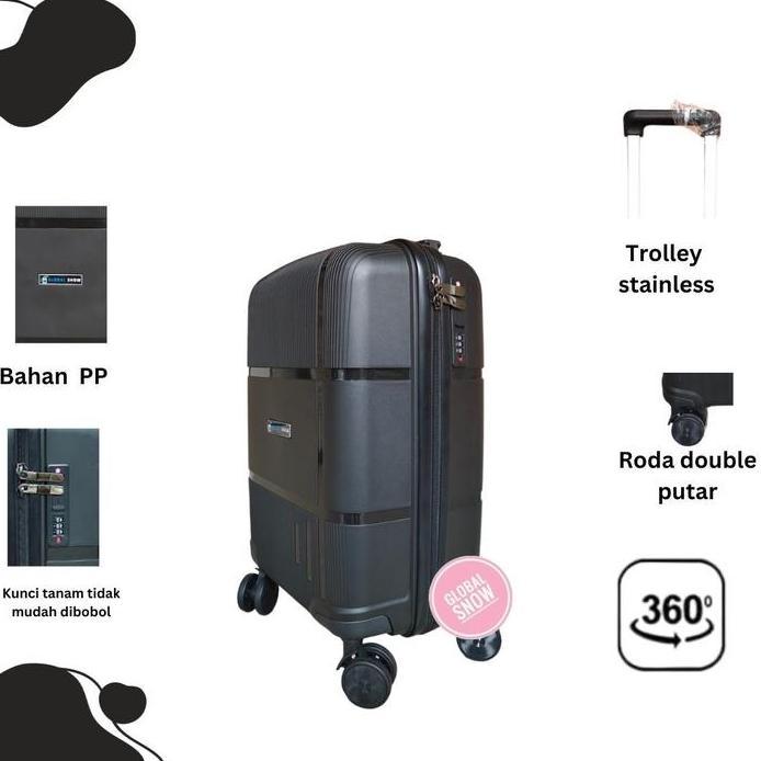 Koper ANTI PECAH PP Global Snow 18 Inch - GS 001 / KOPER 18INCH / KOPER KABIN