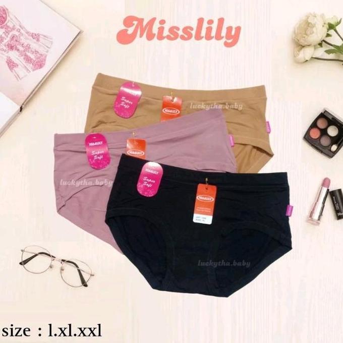 DF267 >> 6pcs- CD wanita MISSLILY 1388 / CD MISSLILY SUPER SOFT WANITA DEWASA / celana dalam wanita 