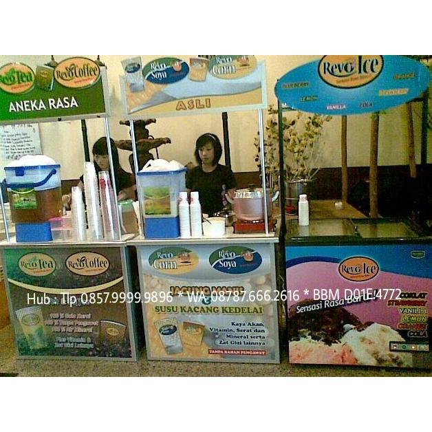 Terlaris Gojek.. Stand Es Kepal Milo Booth Meja Lipat Promosi Portable Etalase