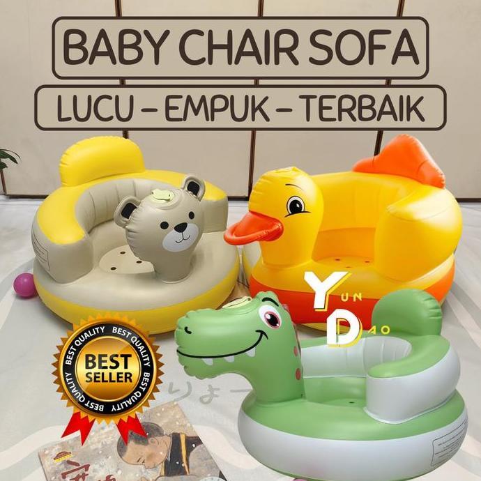 Sofa Kursi Makan Bayi belajar duduk Model Tiup balon Baby Chair Model Tiup Bebek Dengan Music Musik 