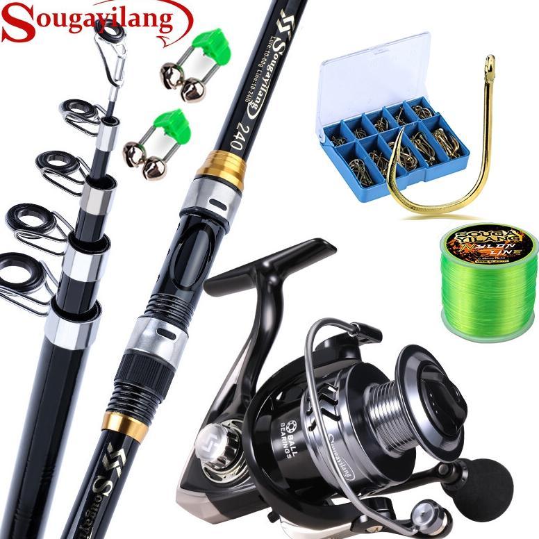 Sougayilang 180-330cm Joran Full Set Pancingan 1000-6000 Reel Pancingan Set Lengkap Joran Set