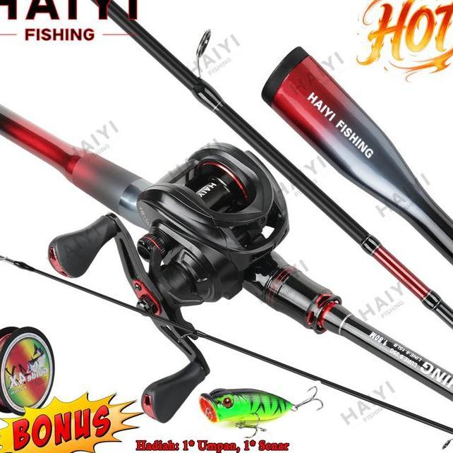 Haiyi Fishing 1.65M1.8M2.1M2.4M Joran Pancing Set Pancingan Set Lengkap Joran Pancing 1 Set Pancing 