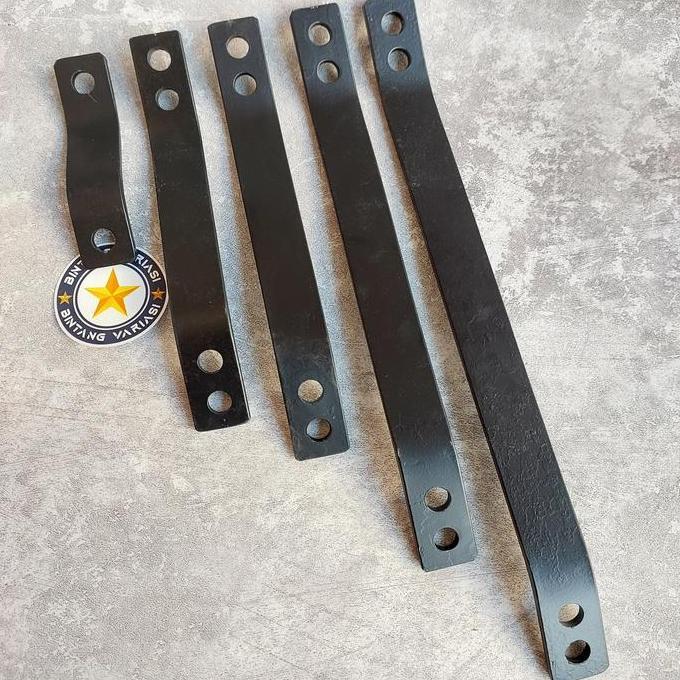 Breket Knalpot Plat Besi Tebal Lubang 10mm Tekuk Universal Motor