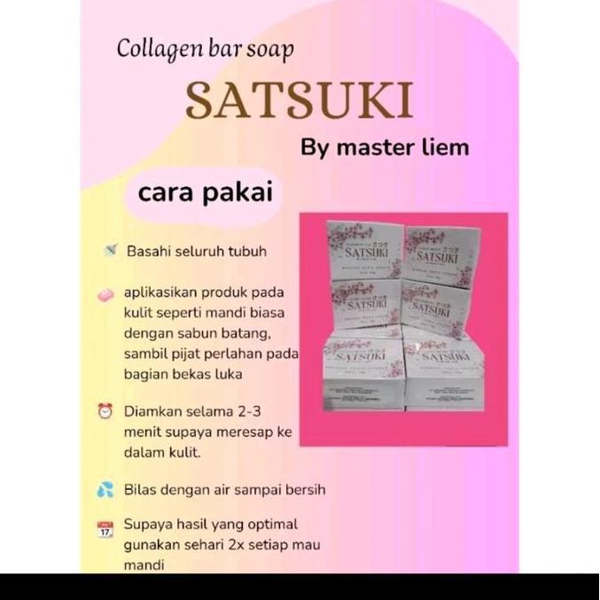 Yupp- Satsuki Sabun Collagen Bar Soap / Sabun Mandi Sabun Muka By Master Liem Satsuki Soap Original