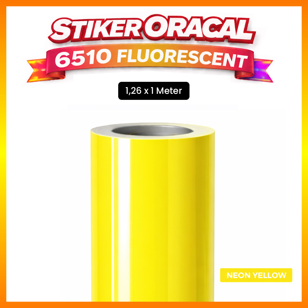 Stiker Oracal 6510 - 29 Kuning Stabilo / Oracal Neon Yellow Lebar 126cm x 100cm