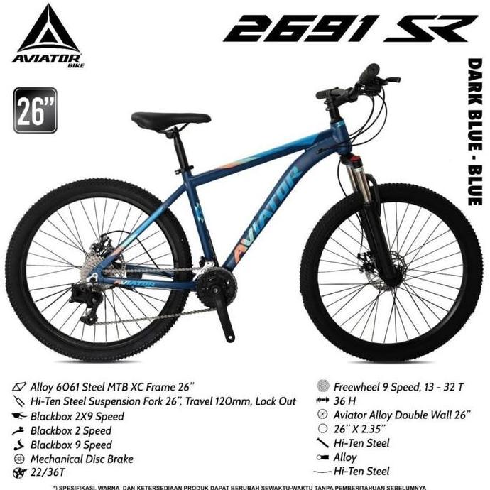 Terlaris Sepeda Gunung Dewasa Mtb 26 Aviator 2691 Alloy Terbaru