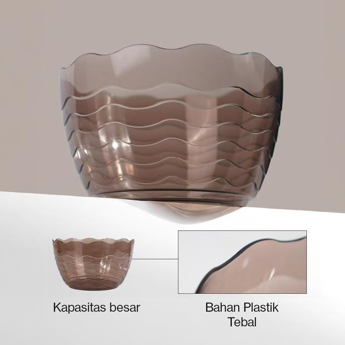 Tempat Es Buah / Bowl Es Buah Prasmanan Pesta / Party - Technoplast Lovelo Brown Puch Bowl Set TM
